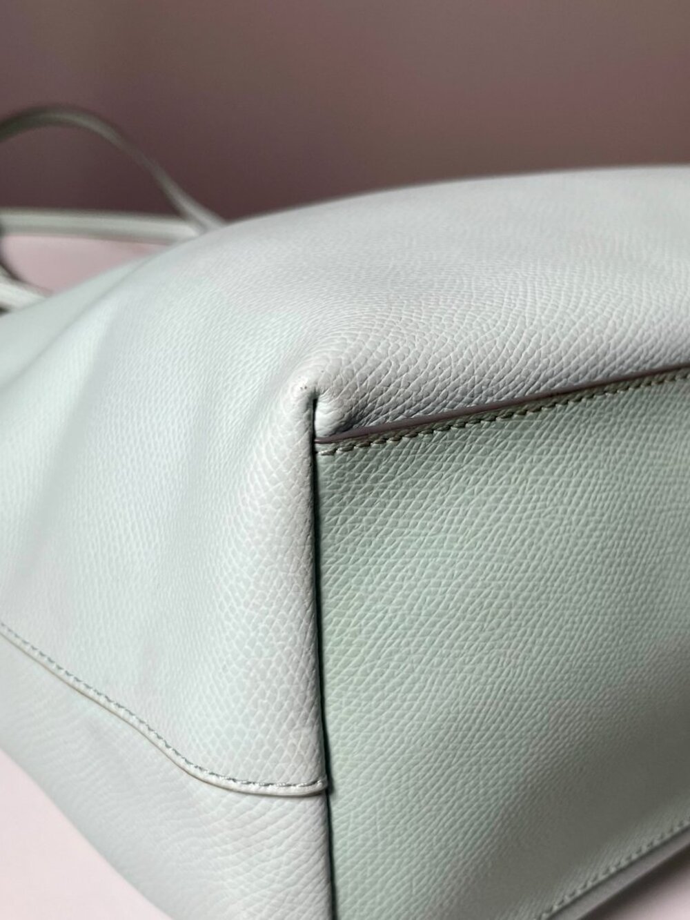 Coach City Zip Tote Seafoam Green Pebbled Leather Tote Shoulder Bag + COA - Picture 11 of 16